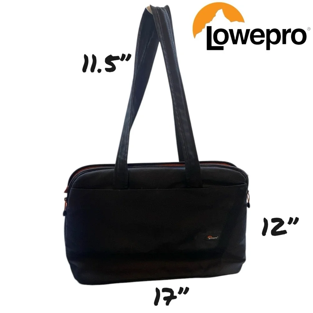 Lowepro‎ Tote Laptop Bag Case Nylon Blend 12x17 Black 3 Compartments Padded